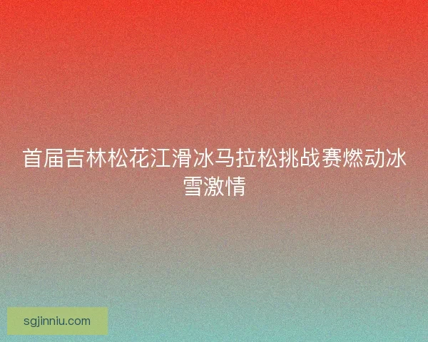 首届吉林松花江滑冰马拉松挑战赛燃动冰雪激情