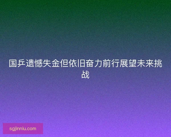 国乒遗憾失金但依旧奋力前行展望未来挑战