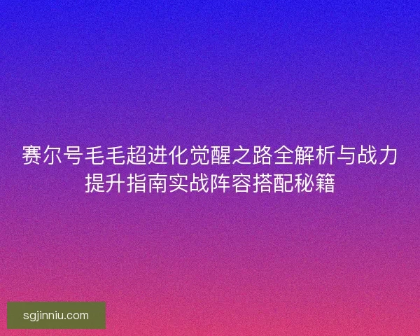 赛尔号毛毛超进化觉醒之路全解析与战力提升指南实战阵容搭配秘籍